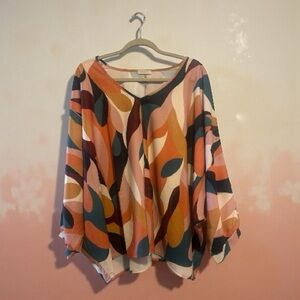 Colorful Vibrant Abstract Pattern Blouse